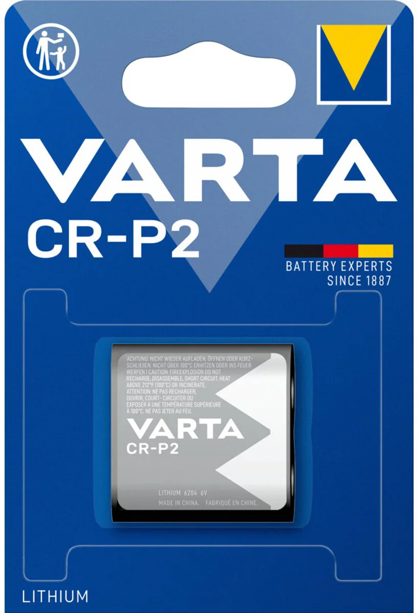 2x Varta LITHIUM Cylindrical Batterijen CR-P2 Blister