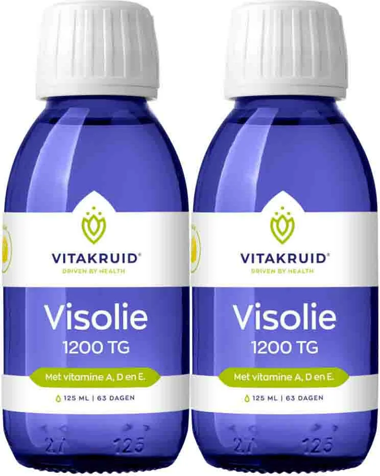 2x Vitakruid Visolie 1200 TG Vloeibaar 125 ml