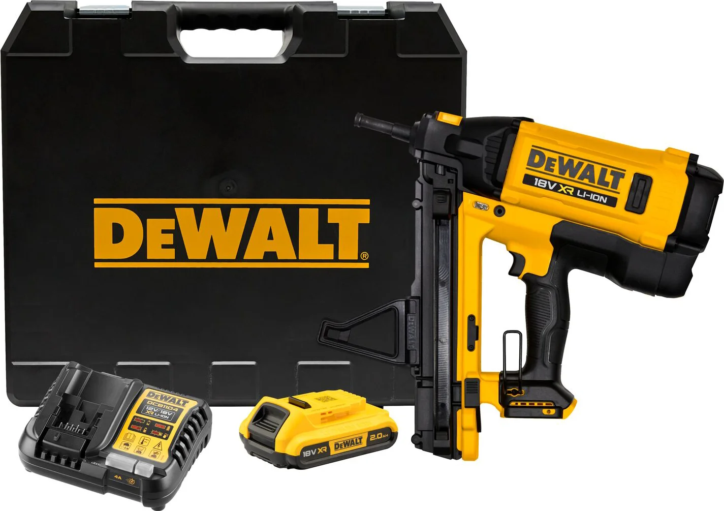 DeWALT DGN845D1 C6 TRAK-IT® Betontacker op gas en accu 18V XR 2.0Ah in koffer
