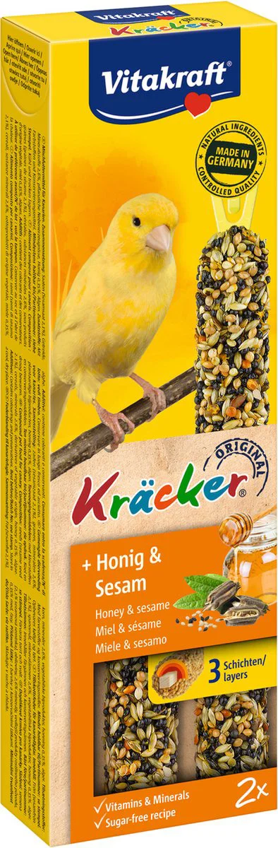 Vitakraft Kanarie Kracker 2 in 1 Honing 2 stuks