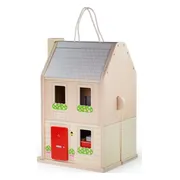 BigJigs poppenhuis houten speelgoed met accessoires en poppen.