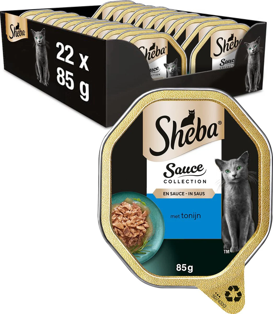 22x Sheba Kattenvoer Natvoer Sauce Lovers Tonijn 85 gr