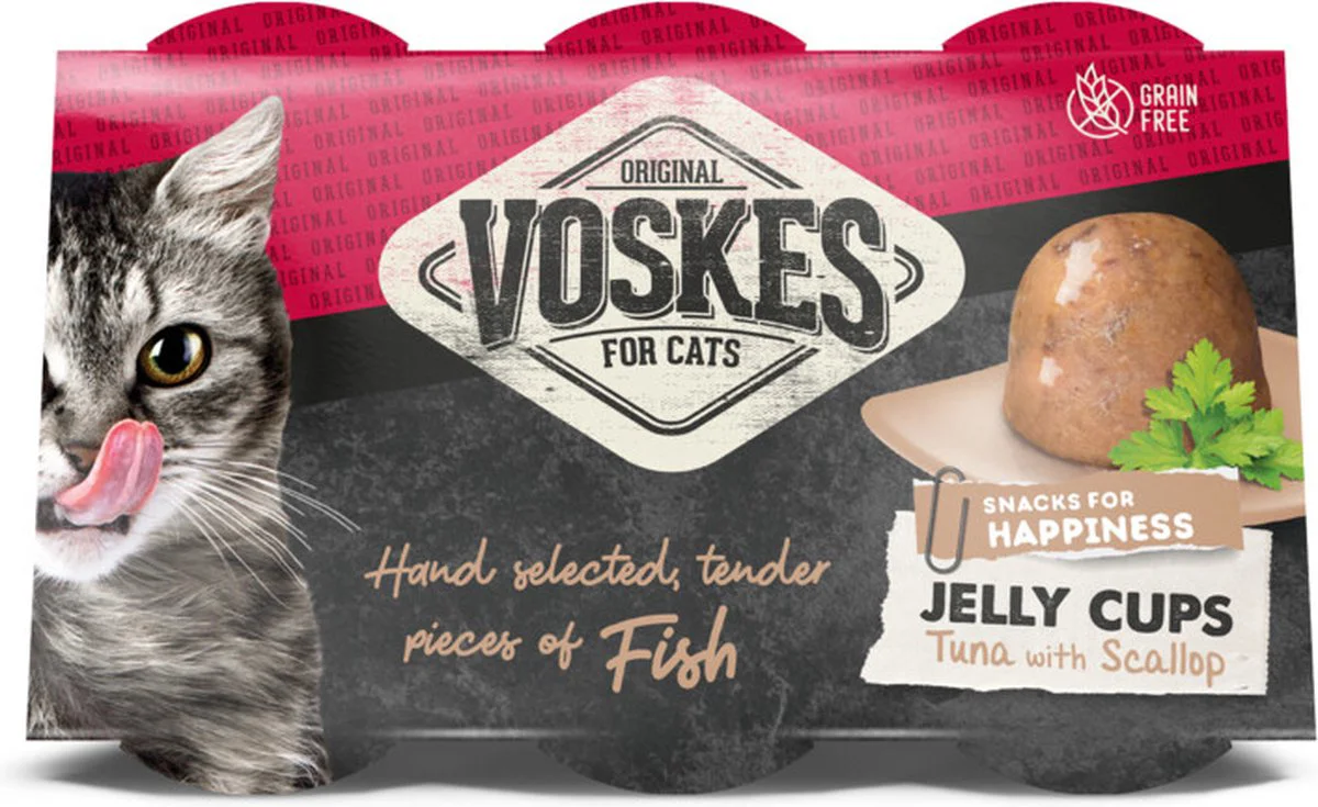 12x Voskes Tender Pieces Tonijn en Sint - Jakobsschelp 6 x 25 gr