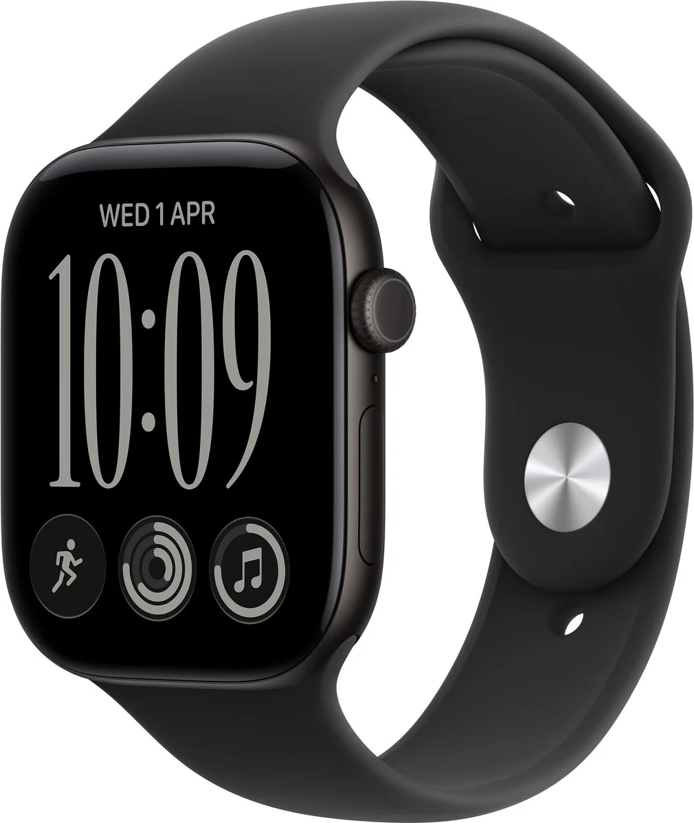 Apple Watch Series 12 Cellular 42mm Zwart Sportband S/M