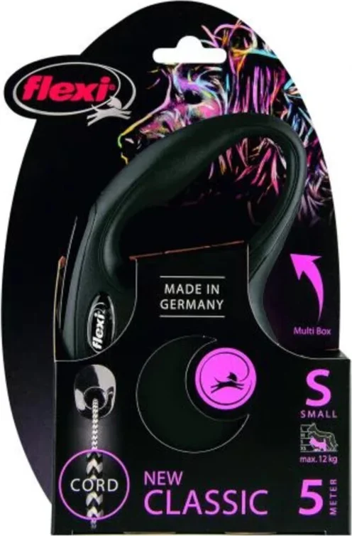 Flexi Rollijn Classic Koord 5 mtr tot 12 kg Zwart
