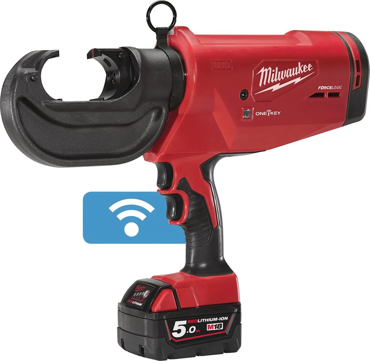 Milwaukee M18 HCCT109/42-522C FORCE LOGIC™ Hydraulische accu kabelkrimptang 109kN 42mm 18V 5.0Ah + 2.0Ah in koffer - 4933459273