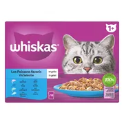 Whiskas 1+ Vis Selectie in Gelei Maaltijdzakjes Multipack 12 x 85 gr