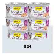 24x GimCat Kattenvoer Nat ShinyCat Filets in Jelly Tonijn & Garnalen 70 gr