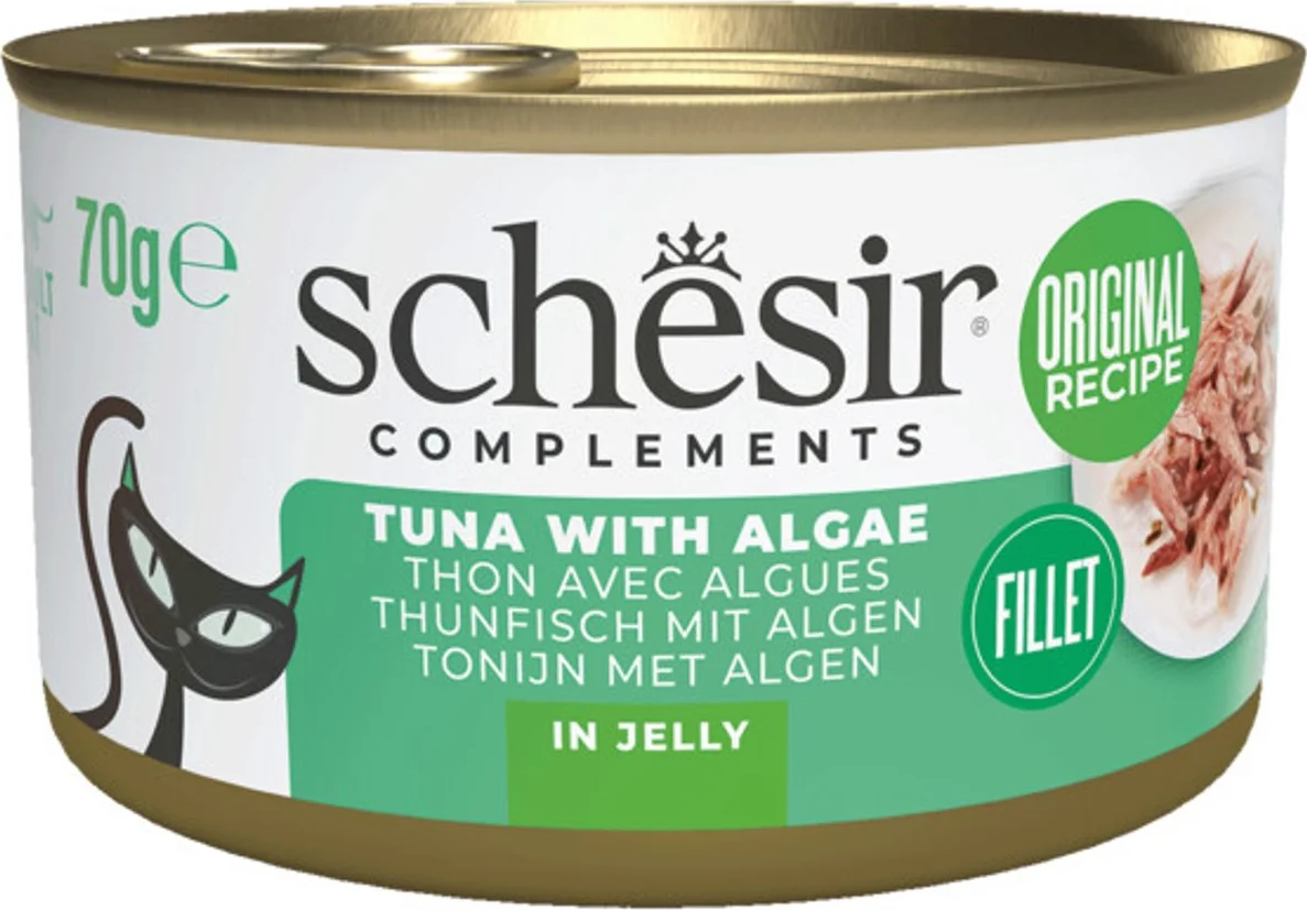12x Schesir Complementary Kattenvoer Tonijn & Algae in Gelei 70 gr
