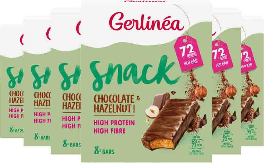 6x Gerlinea Repen Chocolade & Hazelnoot 8 x 102 gr