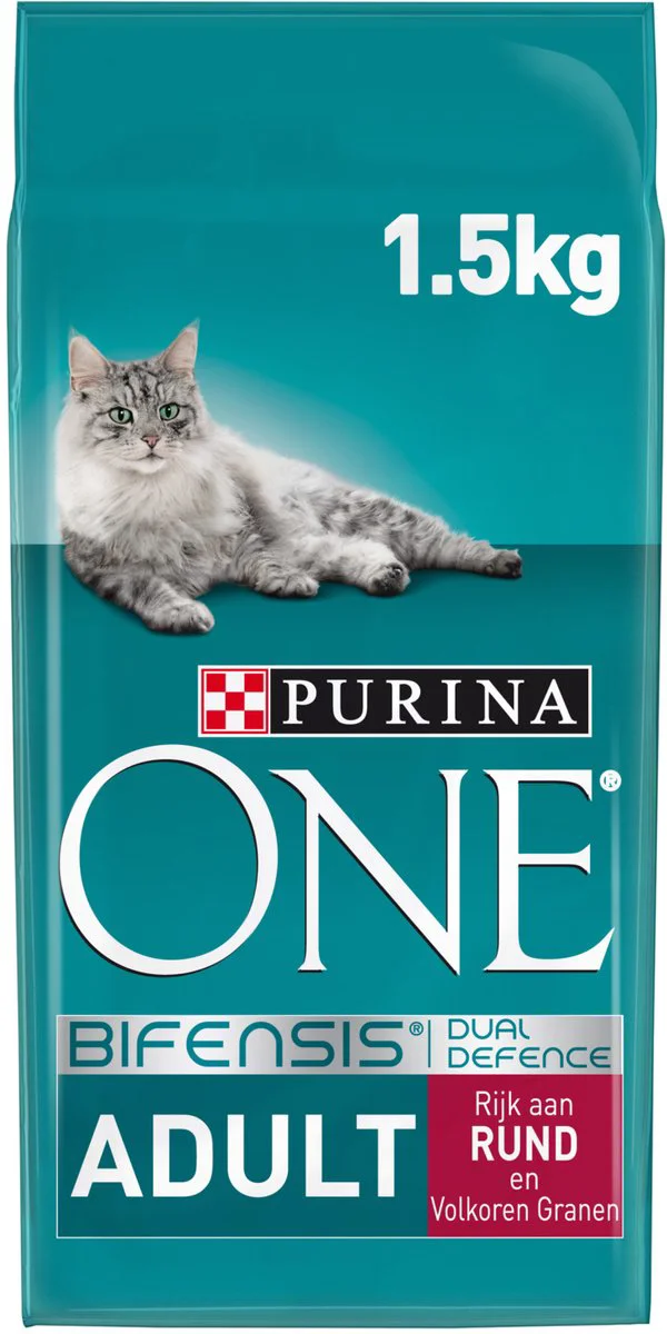Purina ONE Kattenvoer Droog Adult Rund - Volkoren Granen 1,5 kg