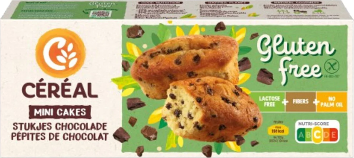 Cereal Mini Cakes Met Stukjes Chocolade 230GR