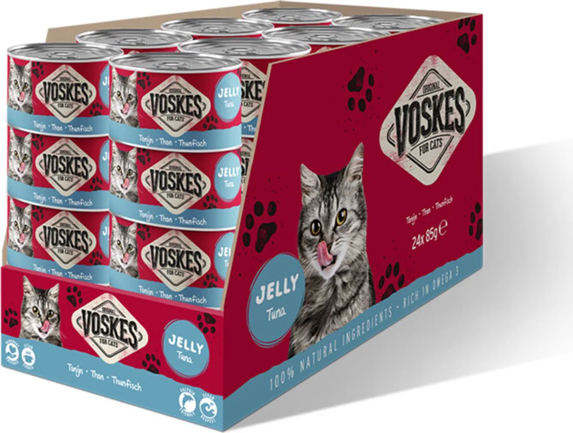 24x Voskes Kattenvoer Nat Tonijn 85 gr