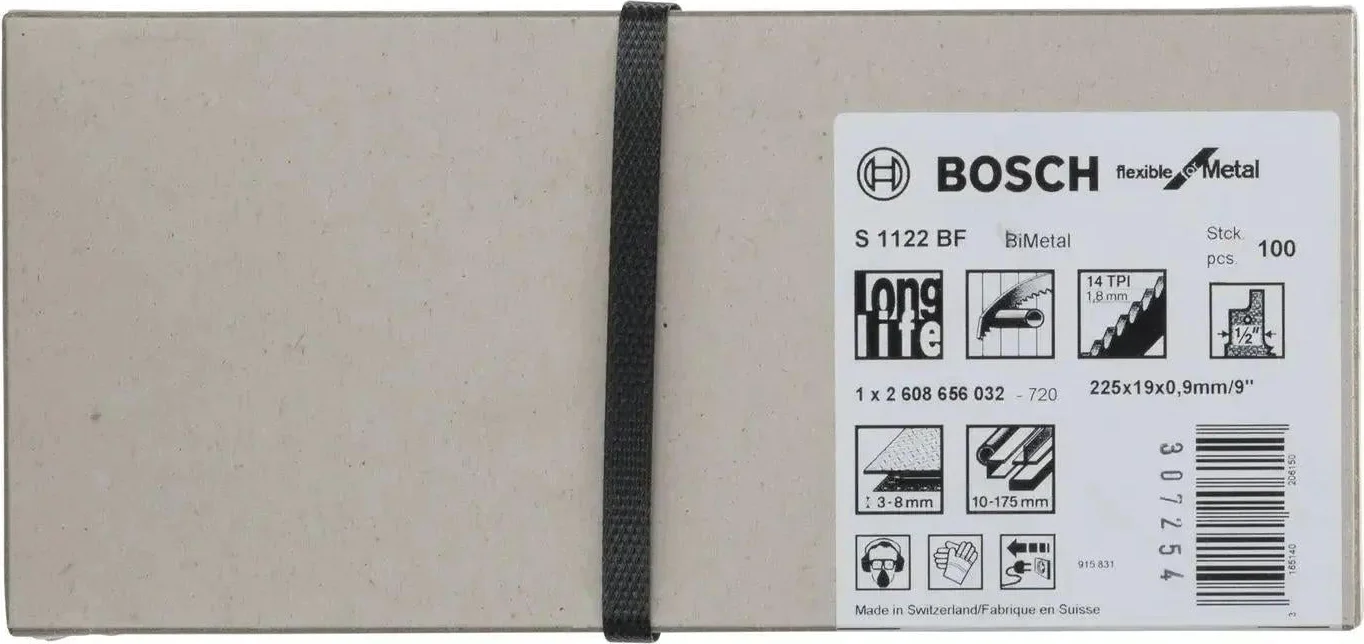 Bosch Professional S1122BF Reciprozaagblad 225mm Flexible for Metal VE=100 - 2608656032