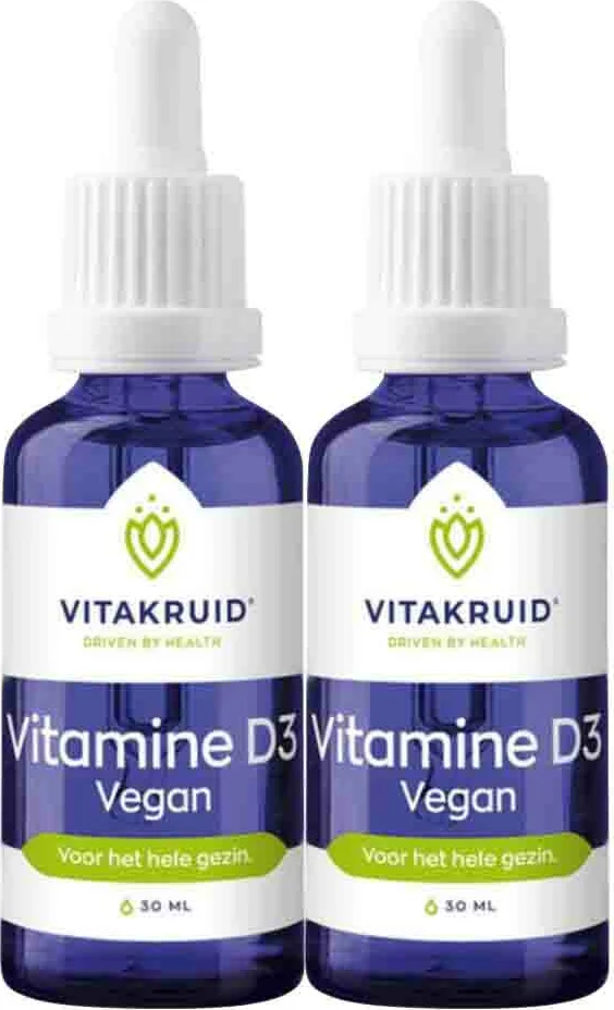 2x Vitakruid Vitamine D3 druppels Vegan 30 ml
