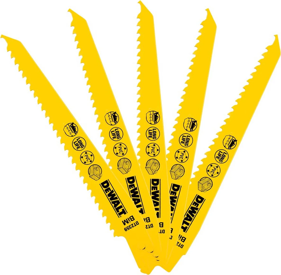 DeWALT DT2359 Reciprozaagblad hout / spijker 152mm. VE=5