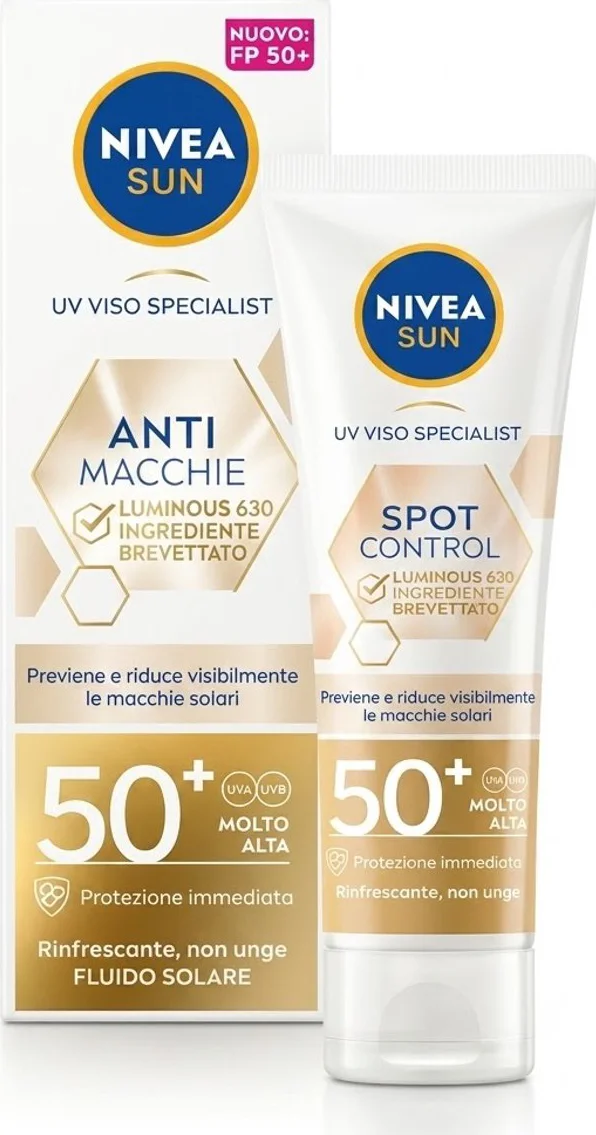 2x NIVEA Sun Luminous Zonnebrand Gezicht SPF 50 40 ml