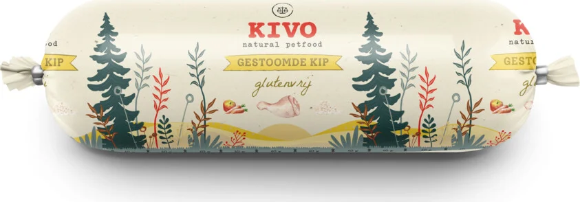 Kivo Hondenvoer Nat Gestoomd Kip 600 gr
