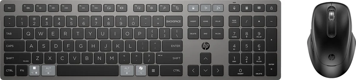 HP 720 Dual-Mode Draadloos Toetsenbord en Muis QWERTY