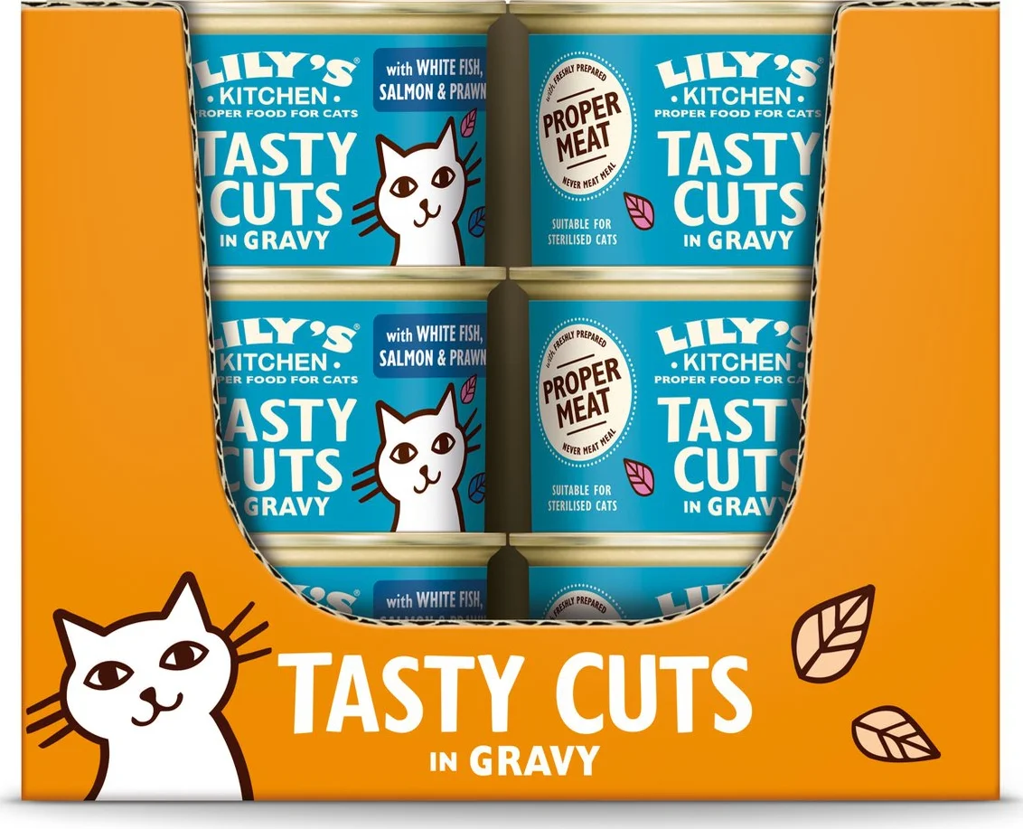 18x Lily's Kitchen Kattenvoer Nat Tasty Cuts in Saus Oceaanvis 85 gr