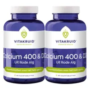 2x Vitakruid Calcium 400 & D3 uit Rode Alg 90 kauwtabletten