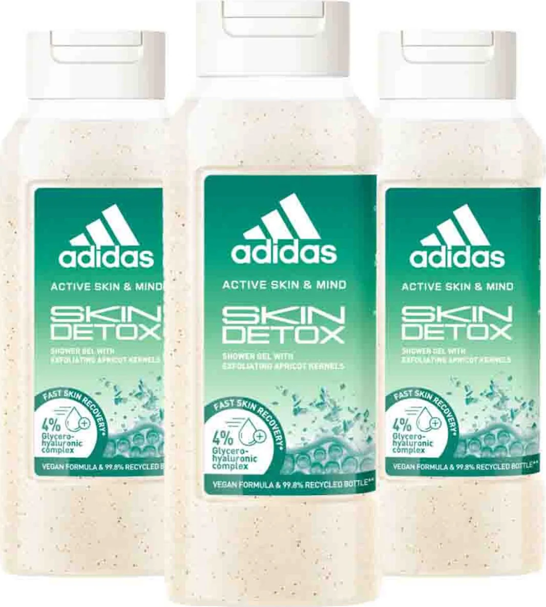 3x Adidas Shower Gel Active Skin & Mind Skin Detox W 250 ml