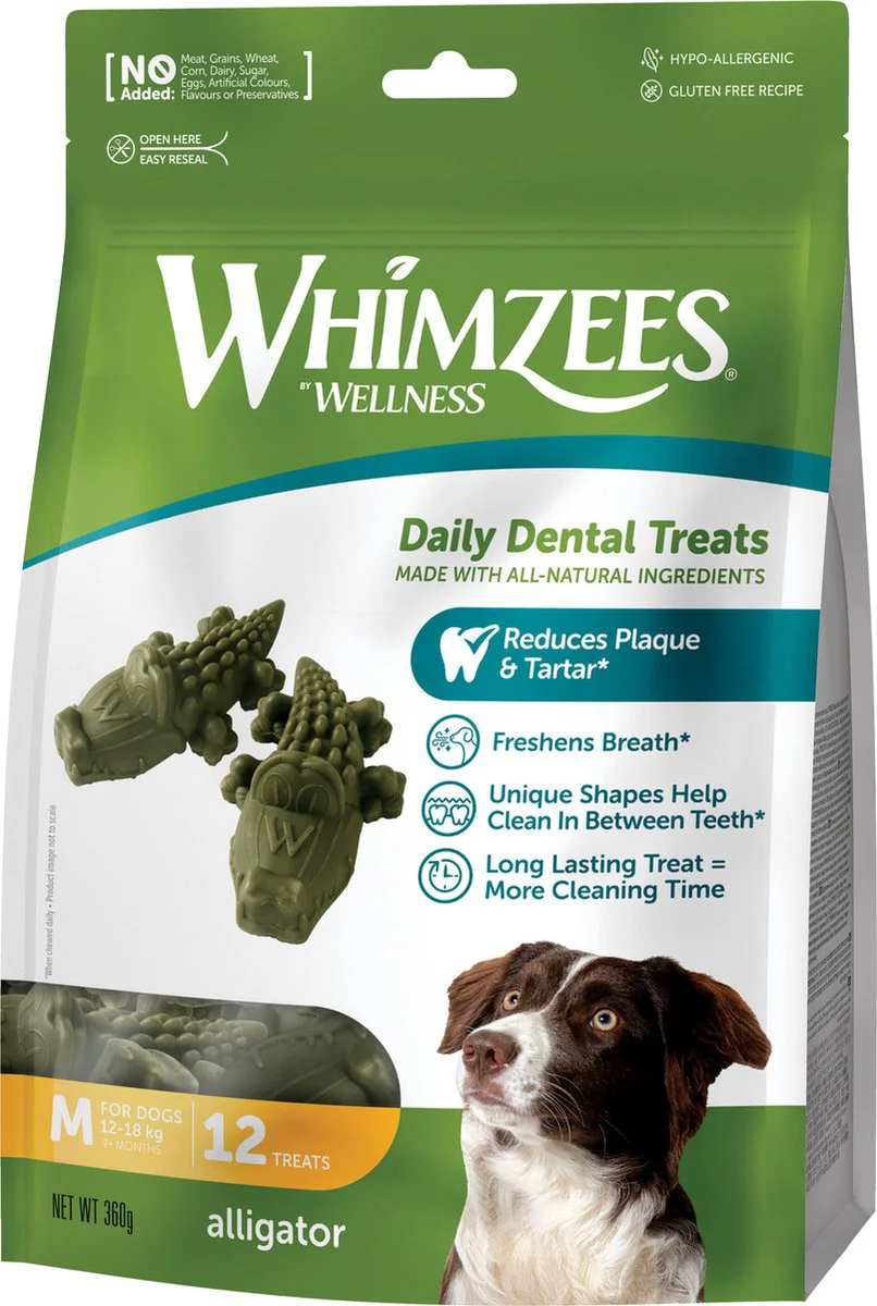 Whimzees Krokodil M 12 stuks