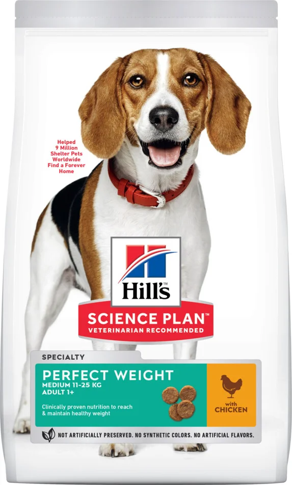 Hill's Science Plan Hondenvoer Adult Perfect Weight Medium Kip 12 kg