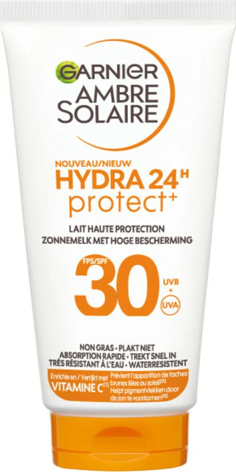 3x Garnier Ambre Solaire Hydra 24 Zonnebrandmelk SPF 30 Reisformaat 50 ml