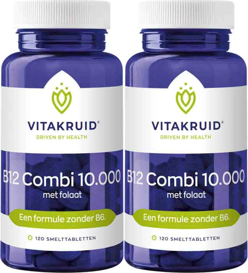 2x Vitakruid B12 Combi 10.000 met folaat 120 tabletten