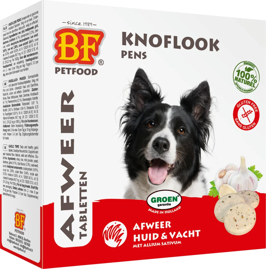 16x BF Petfood Hondensnoepjes Anti-vlo Knoflook-Pens 55 stuks