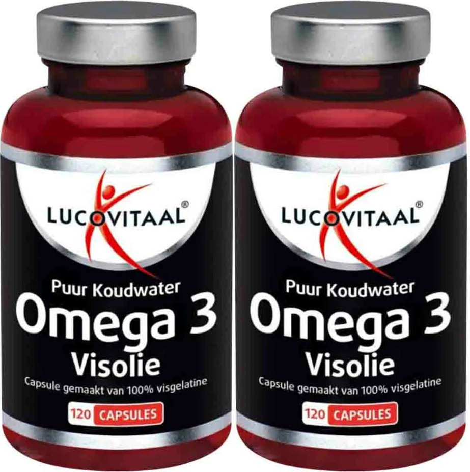 2x Lucovitaal Visolie Puur Koudwater Omega 3 120 capsules