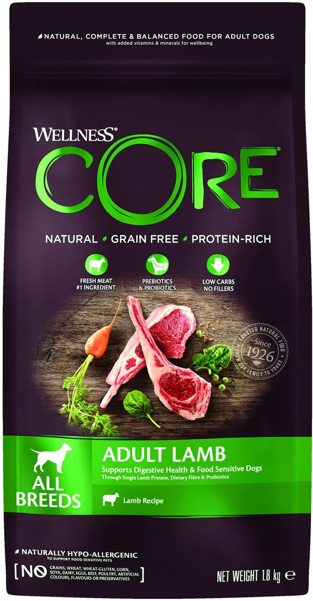 Wellness Core Hondenvoer Lam 1,8 kg