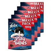 5x Felix Kattensnack Play Tubes Kalkoen - Ham 180 gr