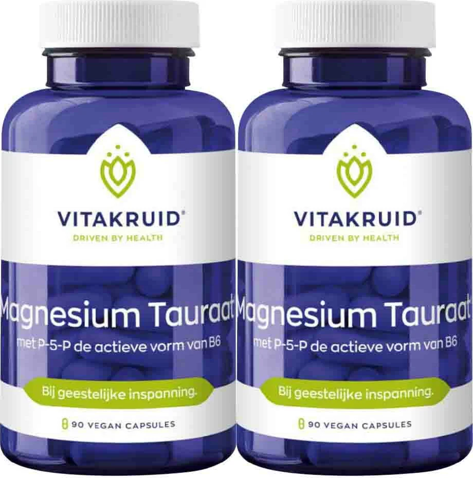 2x Vitakruid Magnesium Tauraat 90 vegacapsules