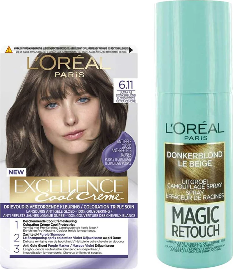 L'Oréal Cool Cream - Donkerblond + Uitgroeispray Pakket