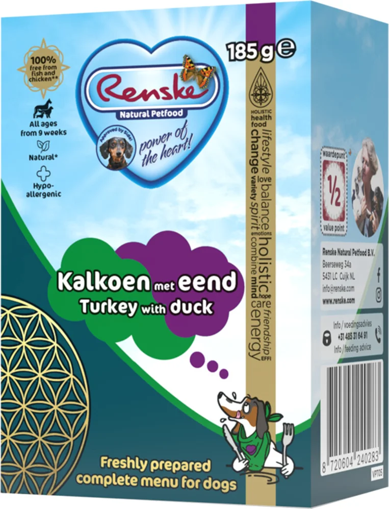 Renske Vers Tetra Hondenvoer Nat Kalkoen met Eend 185 gr