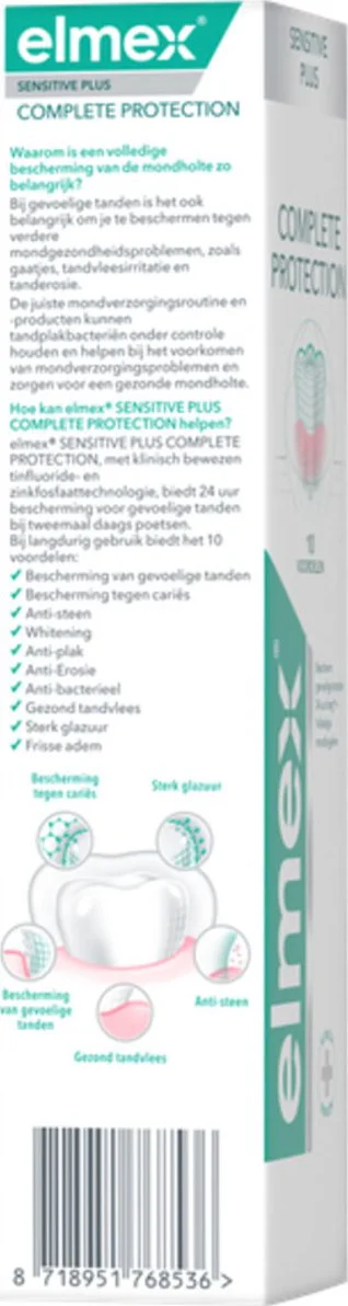 12x Elmex Tandpasta Sensitive Plus Complete Protection 75 ml