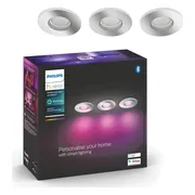Philips Hue Xamento badkamer inbouwspot White and Color - Chroom - Rond 3-pack