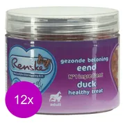 12x Renske Gezonde Beloning Hartjes Hondensnack Eend 100 gr