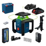Bosch Professional GRL 18V-4-34 CVG Accu rotatielaser groen + LR45 ontvanger + WM5 wandhouder 18V 4.0Ah in L-Boxx - 0601061H02