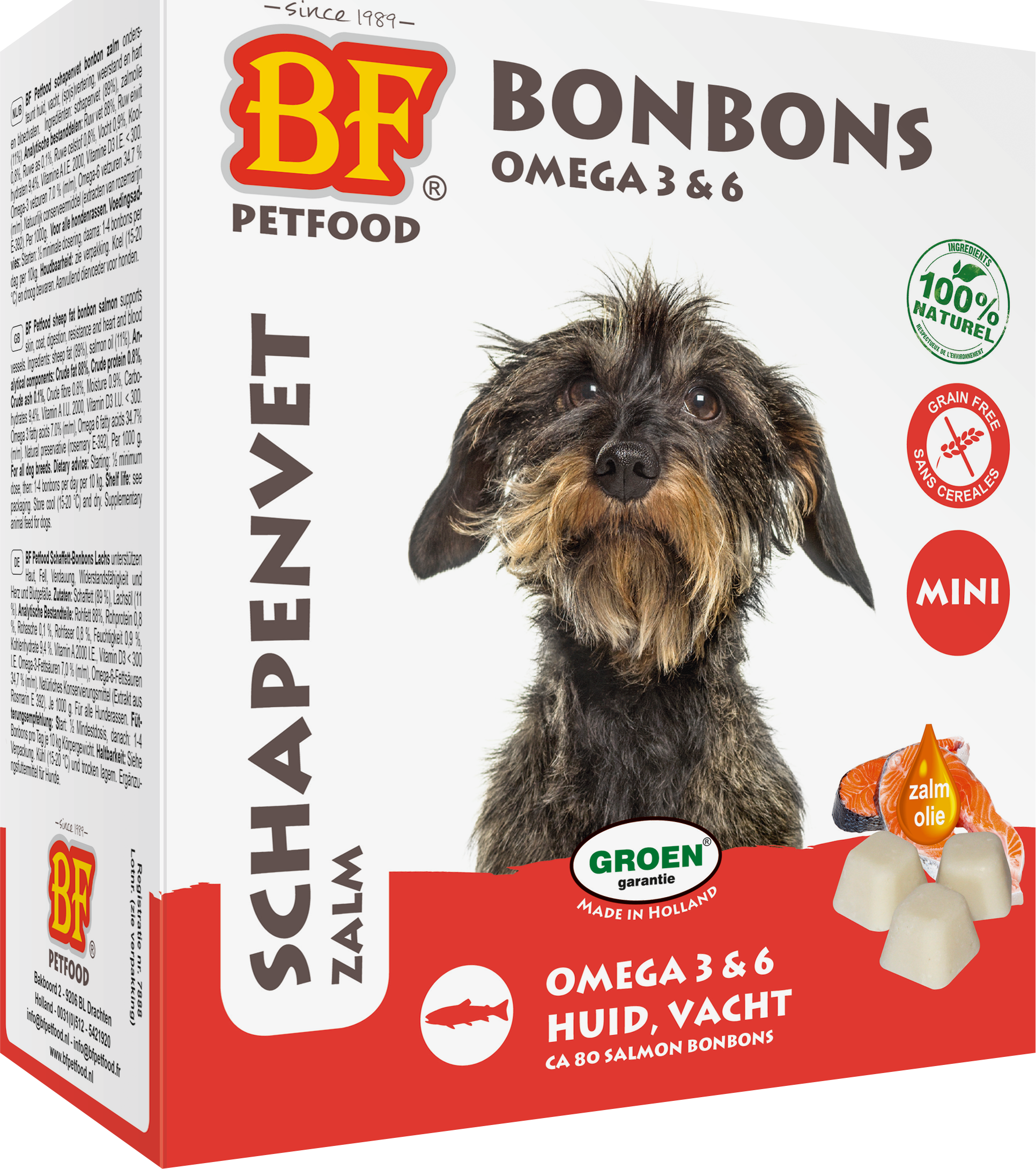 BF Petfood Schapenvet Bonbons Mini Zalm 80 stuks