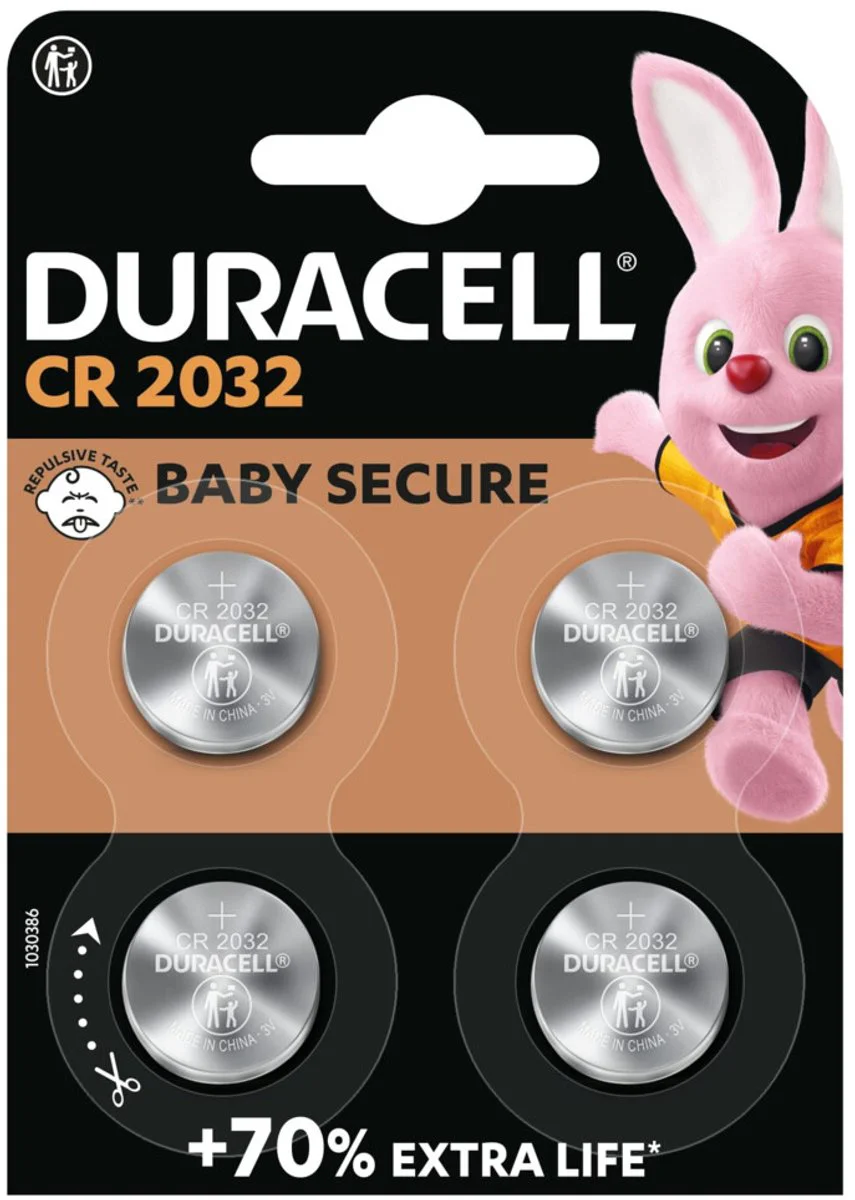 3x Duracell Knoopcelbatterijen 2032 4 stuks