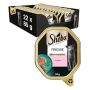 22x Sheba Finesse Kattenvoer Natvoer Mousse Zalm Kuipjes 85 gr