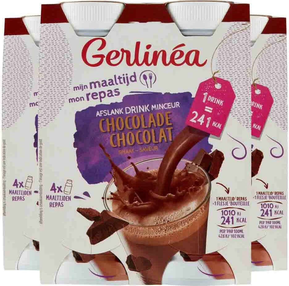 3x Gerlinea Mijn Maaltijd Afslank Drink Chocolade 4 x 236 ml