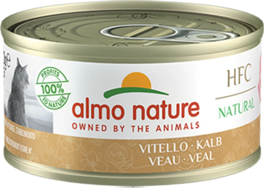 48x Almo Nature HFC Natural Kattenvoer Nat Kalfsvlees 70 gr