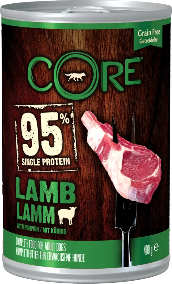 6x Wellness Core Hondenvoer Blik Lam - Pompoen 400 gr