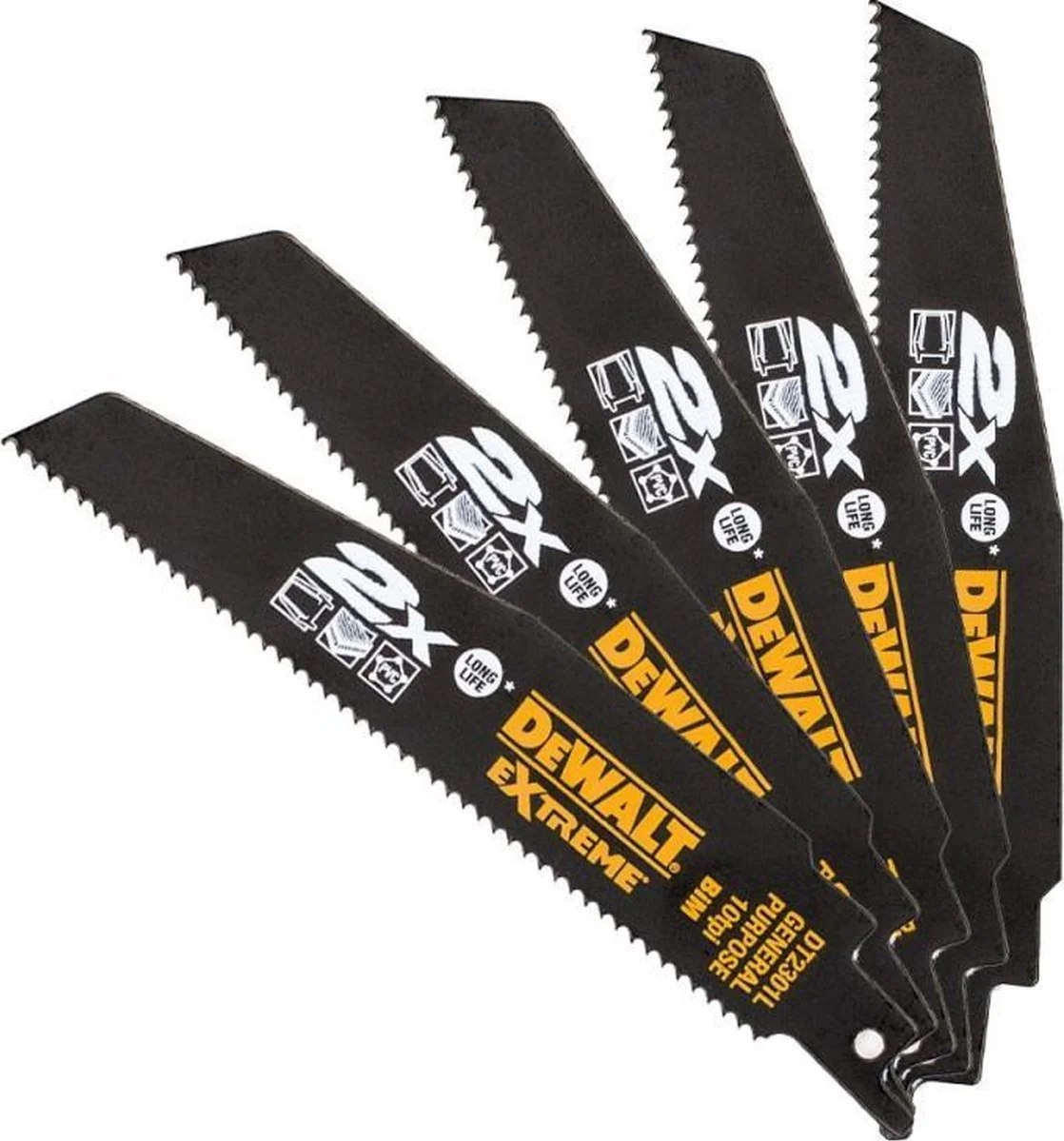 DeWALT DT2301L Reciprozaagblad Toughcoat 2x BIM 152x4.2mm Extra dik 5st