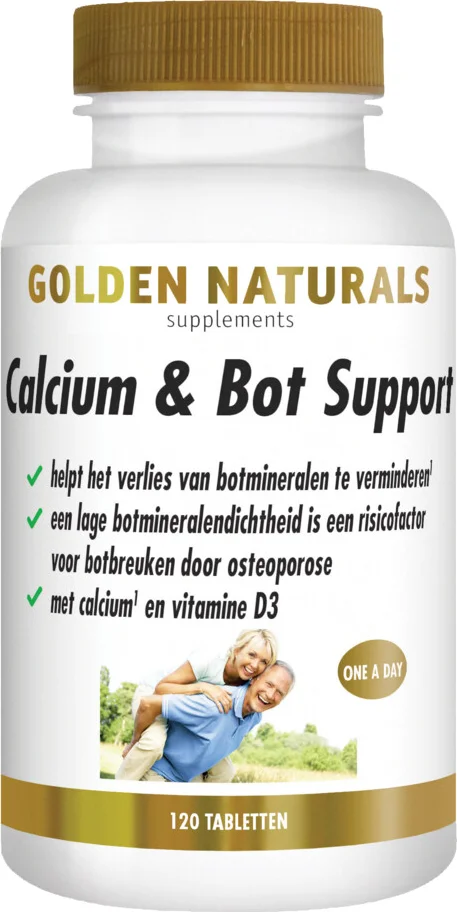 2x Golden Naturals Calcium & Bot Support Vegan 120 tabletten