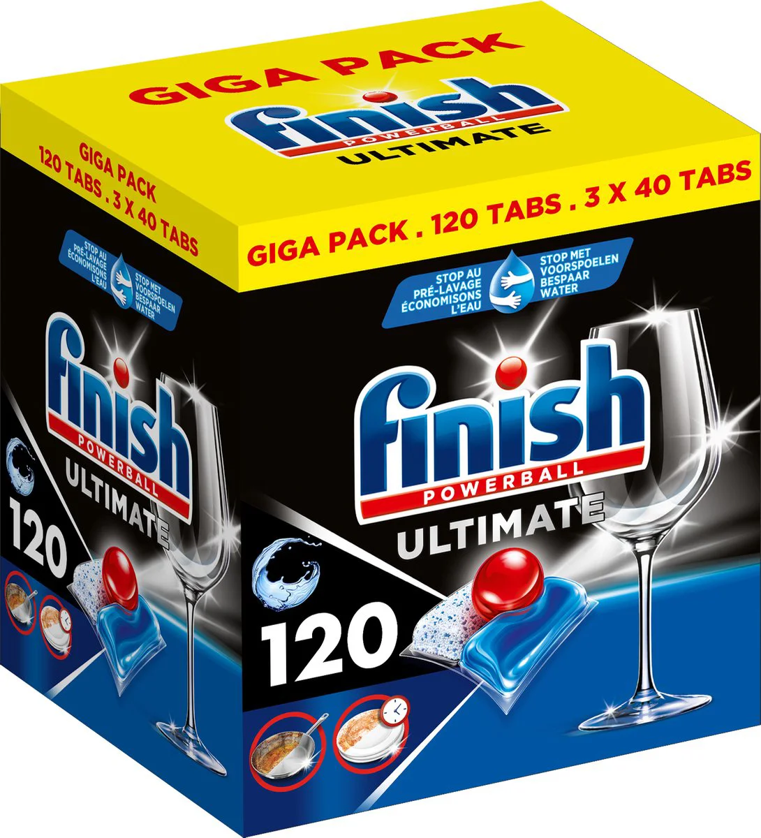 Finish Ultimate All in One Regular Vaatwastabletten - 120 Capsules - halfjaarbox